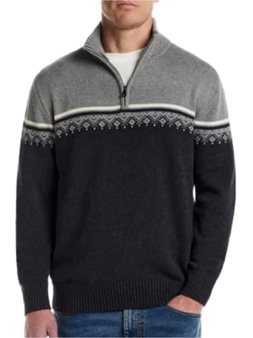 Weatherproof Vintage Men's 1/4 Zip Holiday Sweater -size M (BNWT)